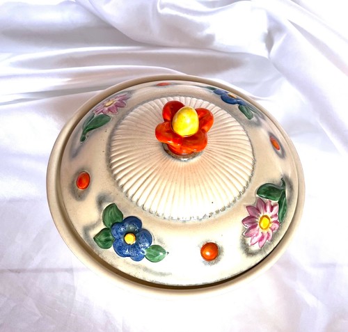 Deckeldose keramik blumendekor - deckeldose,