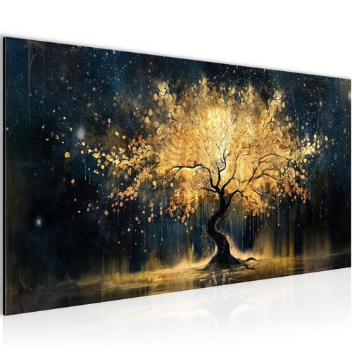 Wandbild wald auf goldfarben - wandbild,