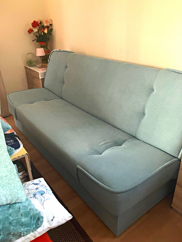 Schlafsofa sitzer blau - schlafsofa, 3-sitzer