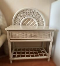 Rattan Nachttisch Nachtschrank creme mit Schublade 2 Stck. gebraucht