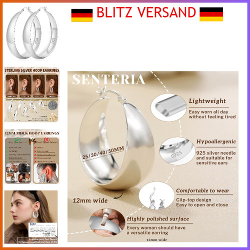 Senteria creolen ohrringe 925 - ohrringe,