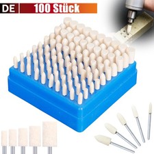 100 Stk Polierköpfe Wolle Filz Polierscheiben Polierstifte Polierset für Dremel