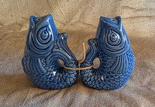 Blau Fisch Salzstreuer Pfefferstreuer Salz und Pfeffer Keramik