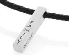 Lederkette mit Gravur Anhänger 925 Silber Herrenschmuck Männer Kette Namen 