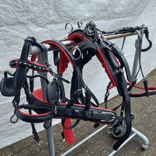 Top  Einspänner  Leder Geschirr Mini  Shetty schwarz/rot quick out anatomisch 