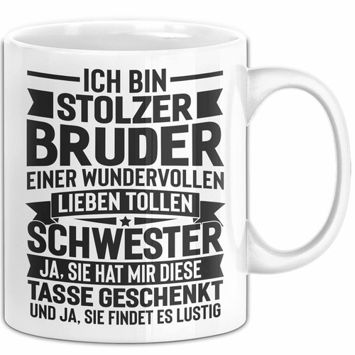 Bruder geschenk tasse lustig - bruder,