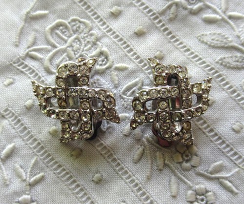 Silberne ohrclips kristall - -,