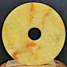 Alte Bi Scheibe alt Jade Hetian China Kultur Hongshan Yubi Fengshu #10B12