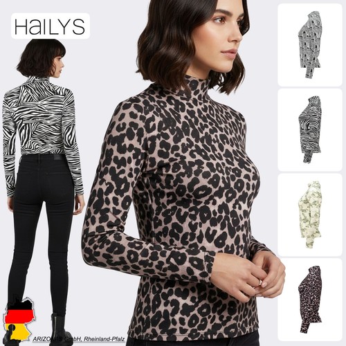 Animal print langarmshirt mit - animal-print,