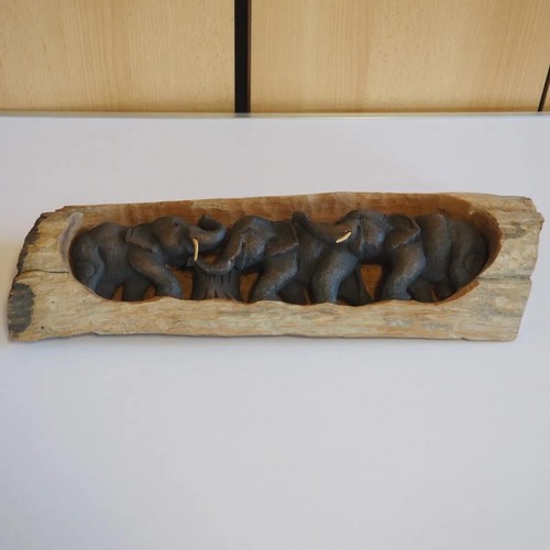 Vintage holzbild elefanten - holzbild,