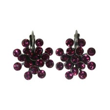 Konplott Ohrringe EuroWire Ohrhänger Magic Fireball dark rose fuchsia with brown