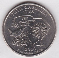 USA Quarter State Dollar 2000 P - South Carolina 1788 - unc. Sammler ed. aus Box