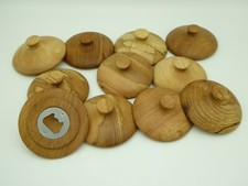 BIERGLASDECKEL mit Flaschenöffner, Trinkglasdeckel Bierdeckel handgedrechselt