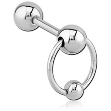 Zungenpiercing Spinner Ball Closure Ring Piercing Industrial Zungenstecker Ohr