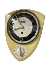 50er 60er Jahre Wanduhr Hettich Küchenuhr + Wecker Keramik mid century Vintage