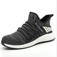 Herren Arbeitsschuhe Damen Sicherheitsschuhe Stahlkappe Atmungsaktiv Leicht Grau