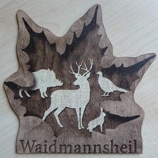 Deko HDF - Tiere Natur Waidmannsheil Hirsch Rebhuhn Hase Wildschwein