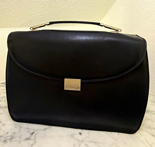 Schwarze leder aktentasche - r,
