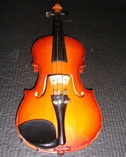 Gepflegte Geige - Violine - Zettel - Saiten - Steg - Kinnstütze - Wirbel - Case