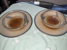 2 Steingutteller mit