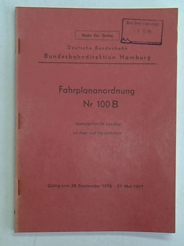 Buchfahrplan heft 100 - buchfahrplan, /
