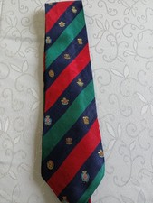 Herren Krawatte,Hemley rot ,grün blau  gestreift  ,100 % Seide , mit Wappen