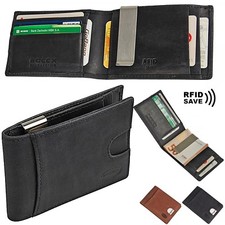 BOCCX Herren Geldbörse Leder RFID Save Geldklammer Geldbeutel Herrenbörse 40014
