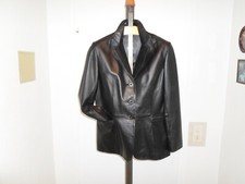 Damen Lederblazer schwarz Gr. 40