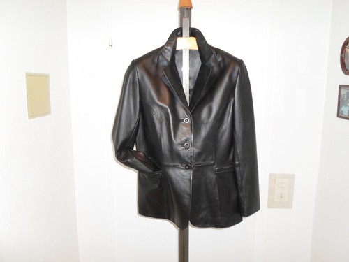 Damen lederblazer schwarz - lederblazer, gr