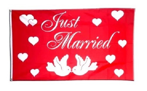 Just married flagge - just,