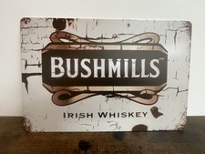 Blechschild BUSHMILLS Whisky Werbeschild Vintage Retro 20x30cm Bar Deko Keller