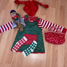 Pippi Langstrumpf Kostüm Gr.110/116 Shirt Kleid Perücke Socken Affe Tasche TOP