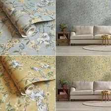 Blumen Vogel Trail Tapete Englischer Landschaft Blätter Holden | Ocker Oder Blau