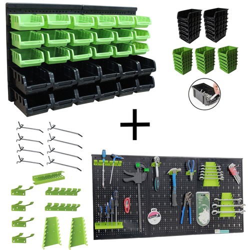 Wandregal mit stapelboxen und - stapelboxen,
