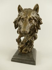 schwere Bronze Figur, Wolf