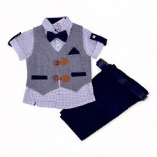 Jungen Set, Baby Anzug-Set mit West & Fliege, Neu Gr. 86, 92, 98, 104, 110