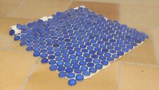 Keramik Mosaikfliesen Knopf Penny Rund Uni Kobaltblau Glänzend 57 Matten