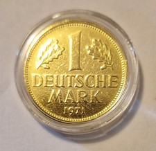 Deutschland 1971   1 DM F  vergoldet
