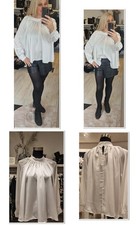 ITALY Bluse Glanz Stehkragen