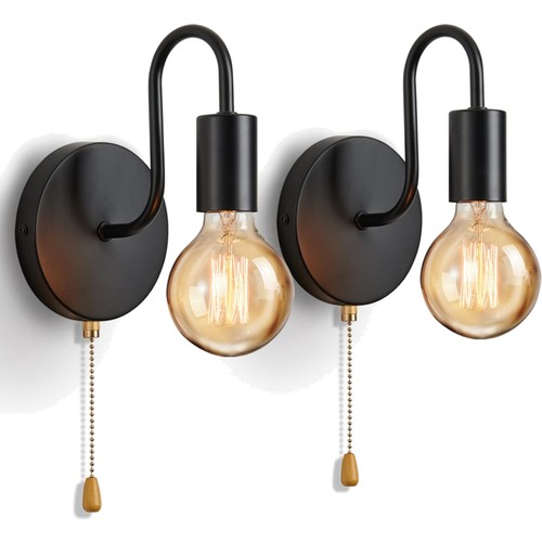 Wandlampe schwarz vintage - schwarz,