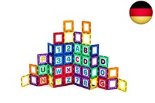 Playmags Magnetischer Baukasten (36 Stück Magnetic Fliesen Gebäude Set)