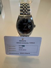 Rolex Datejust  Edlstahl Herrenuhr36 mm - Ref:16030 Automatik, schwarzes Blatt