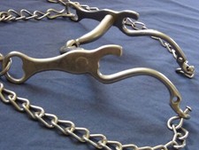 Antik ungewöhnlich elegant Western einfach gelenkig portiert Panzer Bit mit 16" Zügel Ketten