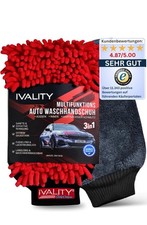 Ivality® Premium 3 in1 Auto Waschhandschuh – Mikrofaser Handschuh Lackschonend &