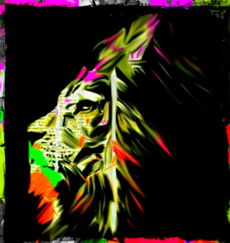 Lion löwe punk 95x95 - punk,