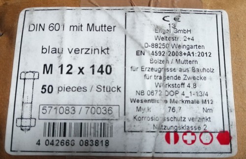 M12 140 sechskantschraube - 140,