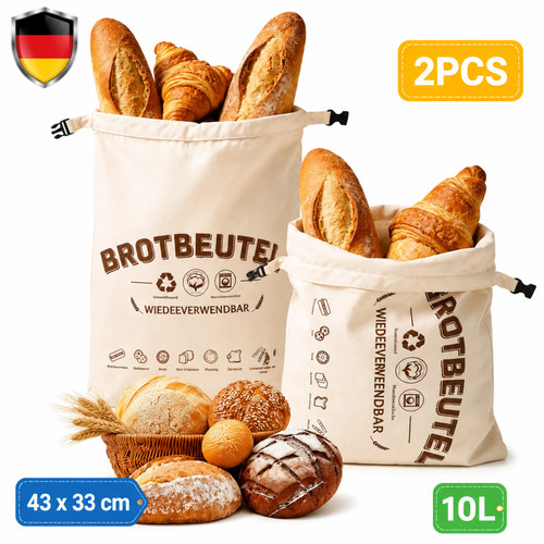 Stück leinen brotbeutel - leinen,