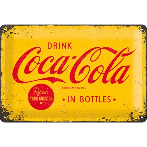 Blechschild coca cola yellow - coca,