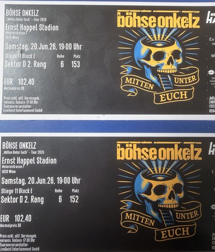 Böhse onkelz tickets - 3x,