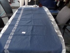 200 x 160 Meter Jeans blau bestickt* großes Restsück *  Baumwolle * Vintage 80er